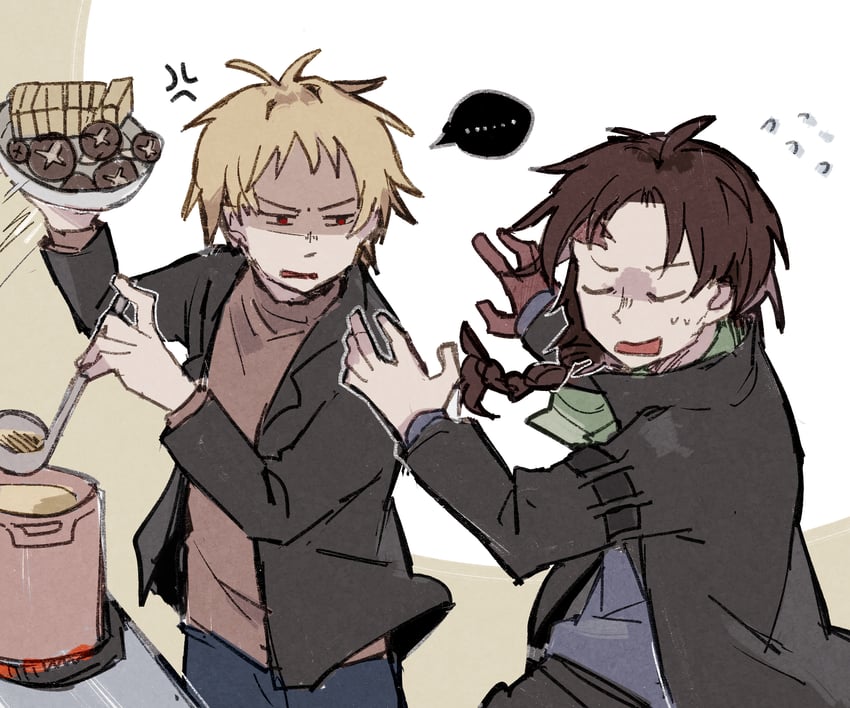 atou haruki and harada minoru (saibou shinkyoku) drawn by hanaya_(fude)