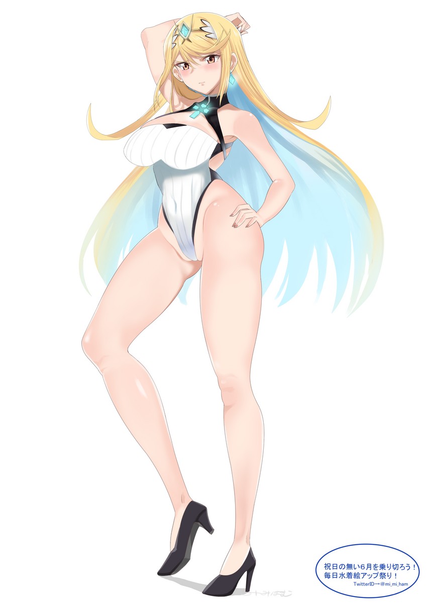 mythra (xenoblade chronicles and 1 more) drawn by mi_mi_ham