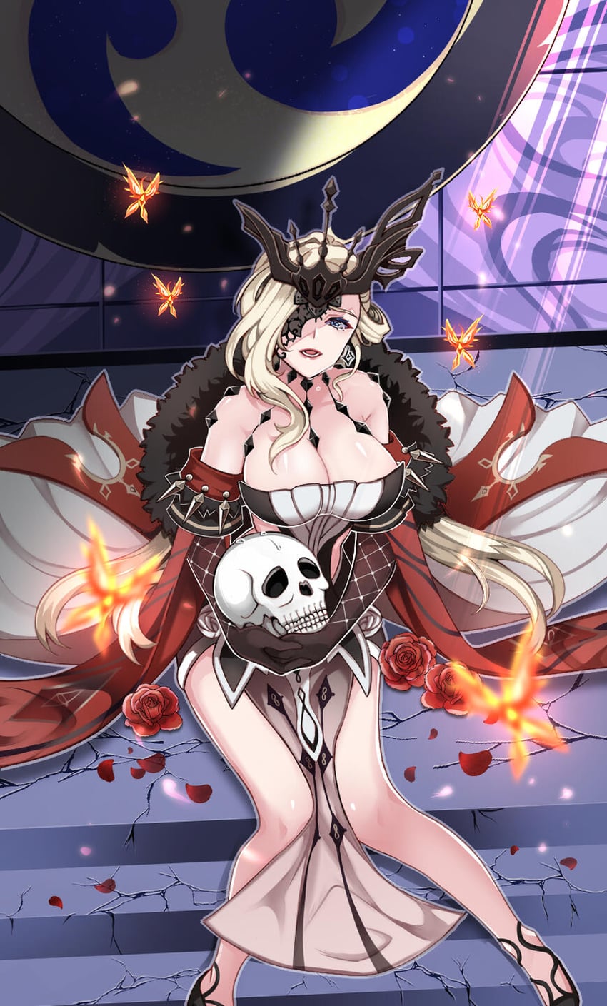 signora and crimson lotus moth (genshin impact) drawn by tarbananakis