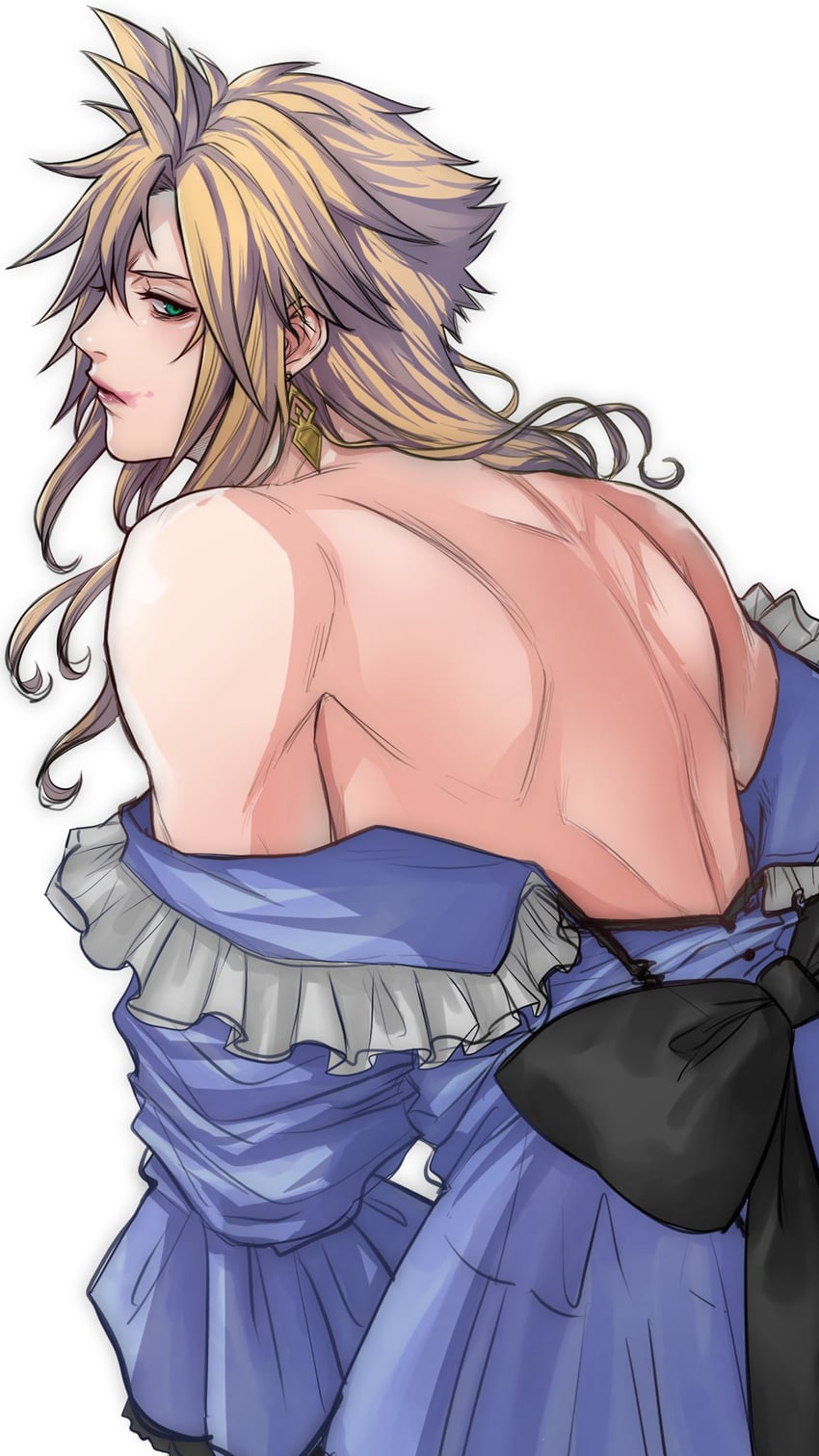 cloud strife (final fantasy and 2 more) drawn by beckey9415