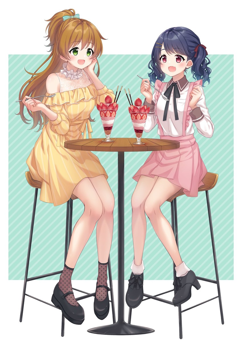 fukumaru koito and makihara shiho (idolmaster and 2 more) drawn by ruu_kanga