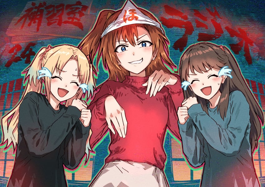 fujishima megumi, kosaka honoka, and osawa rurino (love live! and 2 more) drawn by bullfalk