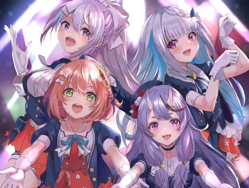 lize helesta, higuchi kaede, honma himawari, and rindou mikoto (nijisanji) drawn by watanusinzaemon