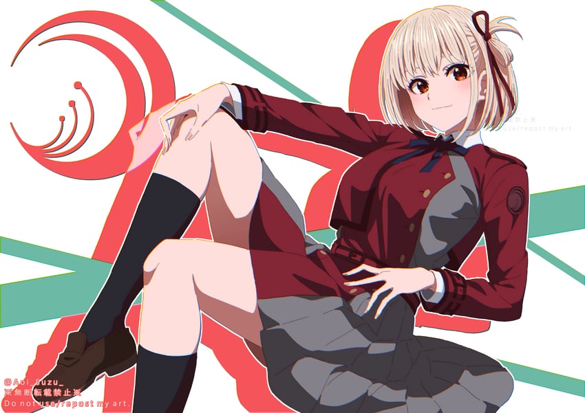 nishikigi chisato (lycoris recoil) drawn by aoi_suzu