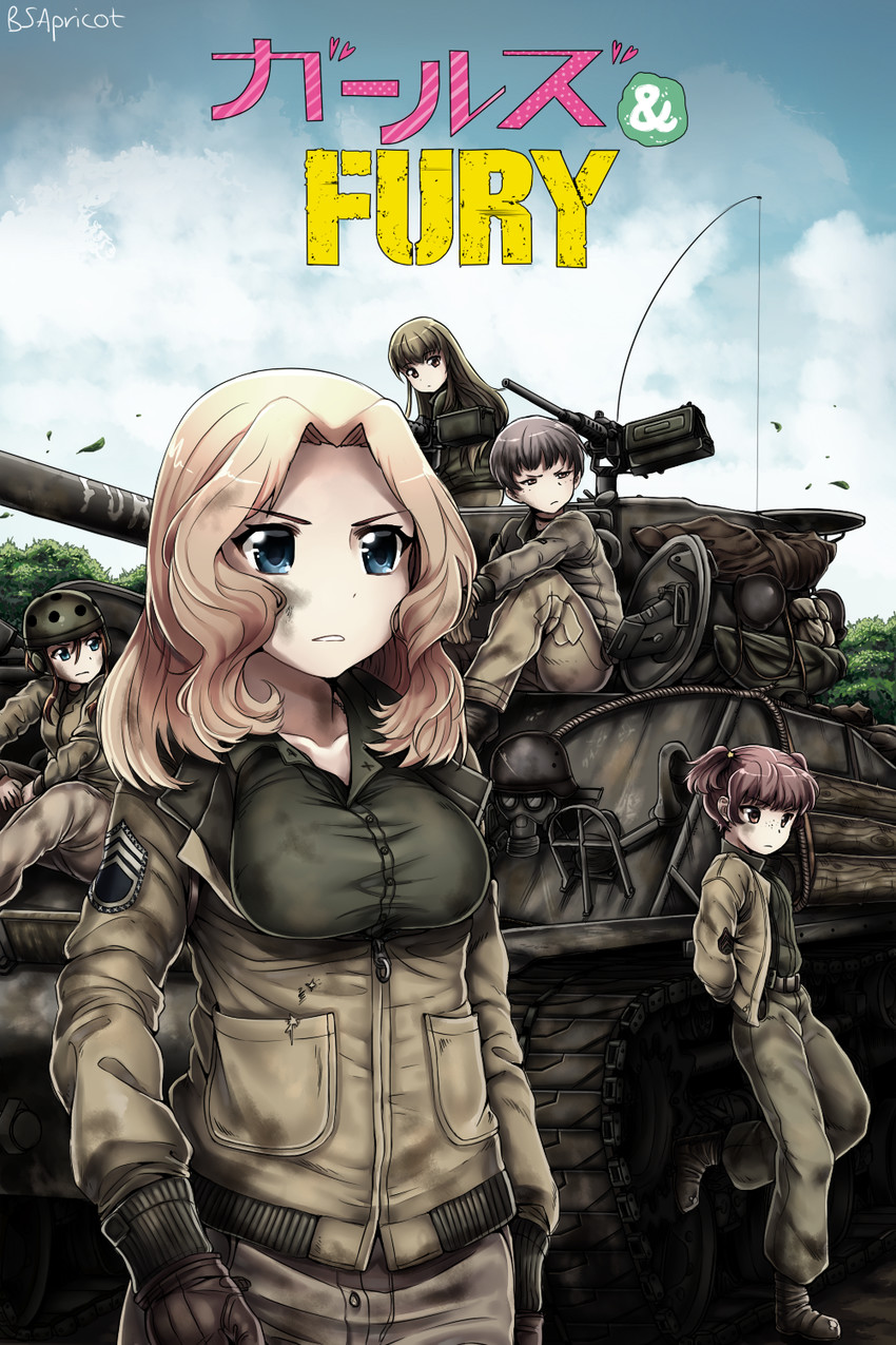 kay, alisa, naomi, helmet-chan, and cmd don wardaddy collier (girls und panzer and 1 more) drawn by bsapricot