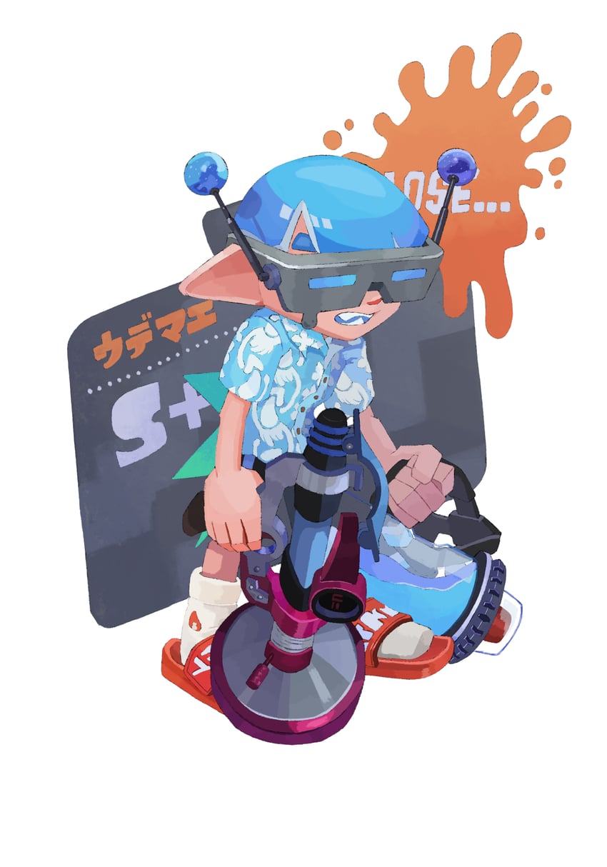 inkling player character and inkling boy (splatoon) drawn by hyper_chikuwabu