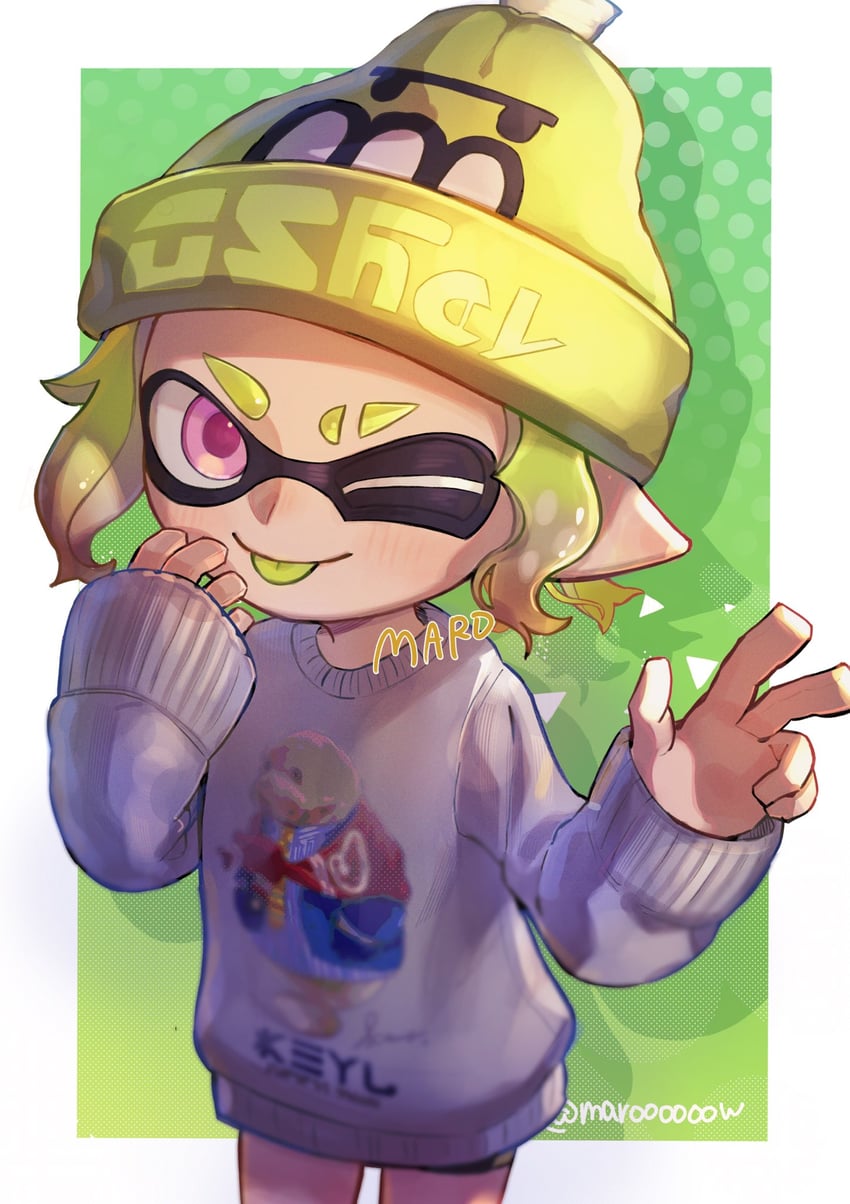 inkling player character and inkling girl (splatoon) drawn by maroooooow
