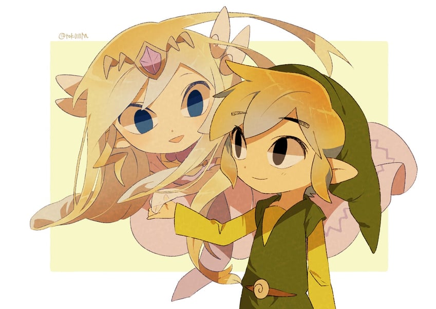 link, princess zelda, toon link, and toon zelda (the legend of zelda and 2 more) drawn by tokuura