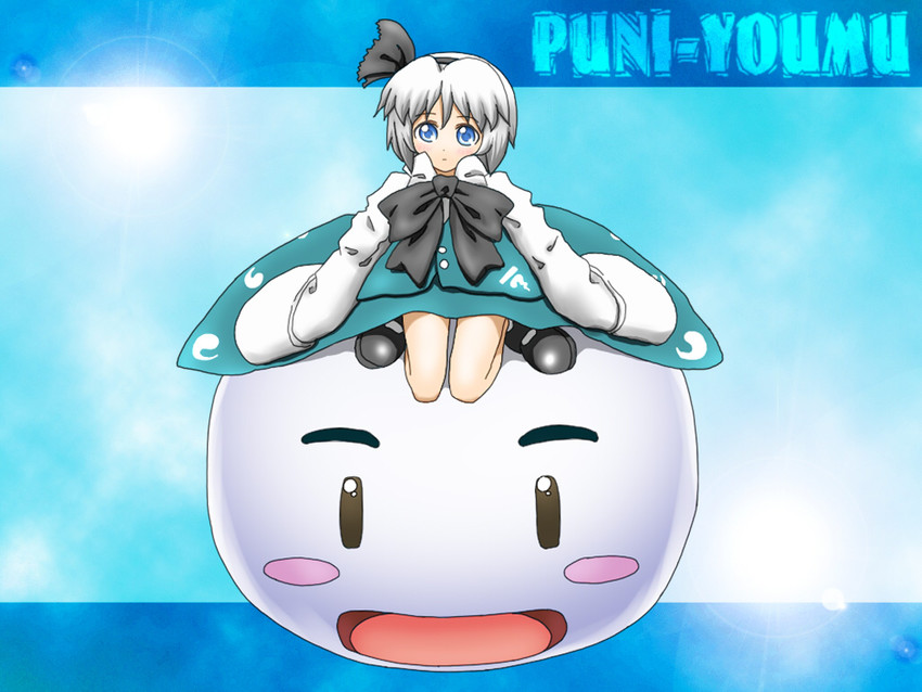 konpaku youmu, puni, and puniyo (touhou and 3 more) drawn by shirosato