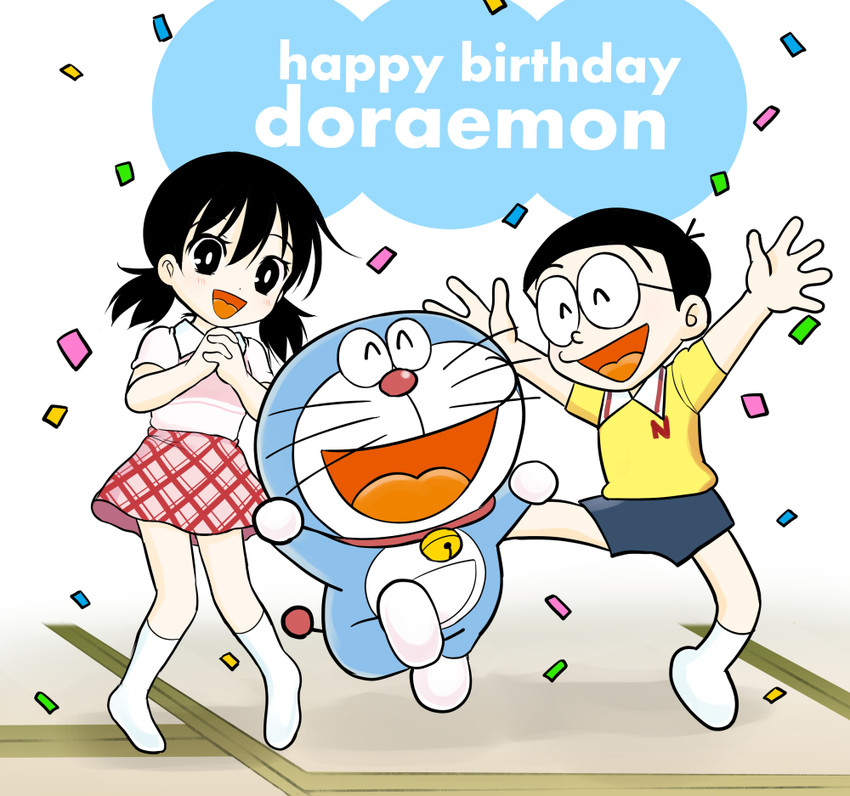 doraemon, minamoto shizuka, and nobi nobita (doraemon) drawn by shiwasu_horio