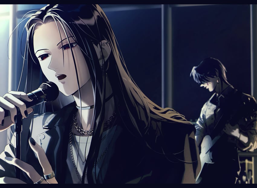 hisoka morow and illumi zoldyck (hunter x hunter) drawn by 1misojiru
