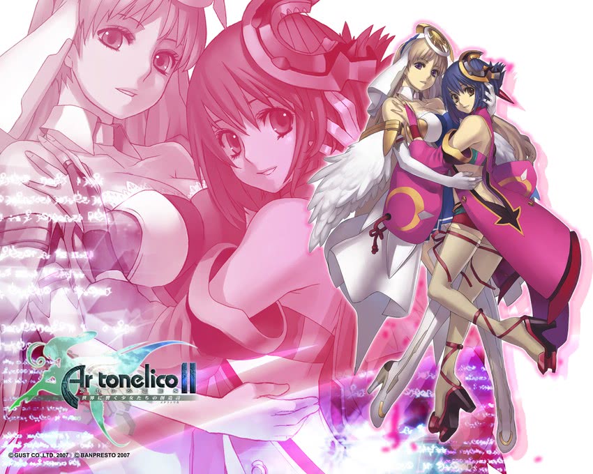chroche latel pastalie, luca truelywaath, and frelia (ar tonelico and 1 more) drawn by nagi_ryou