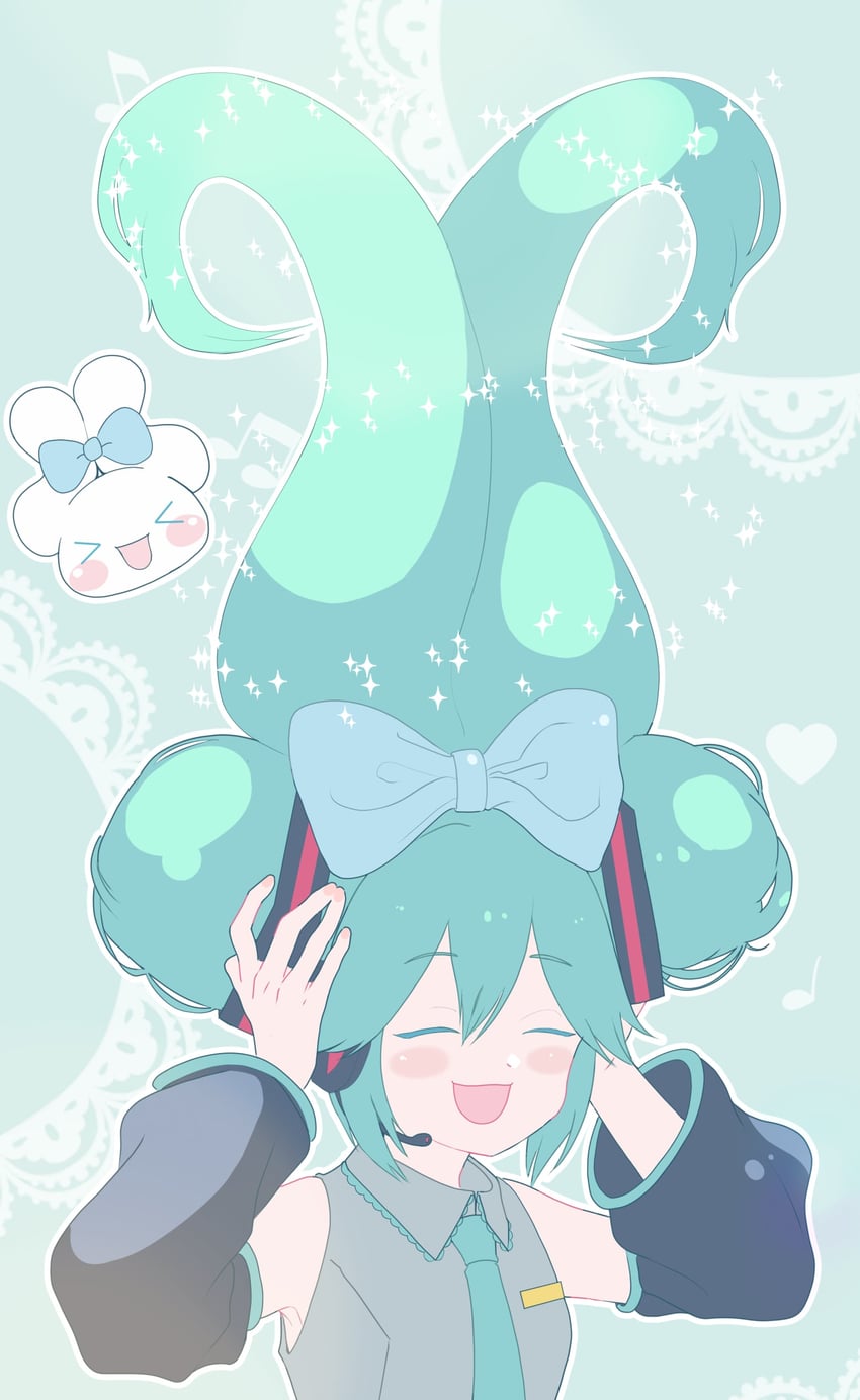 hatsune miku, cinnamoroll, and cinnamiku (vocaloid and 2 more) drawn by annyu