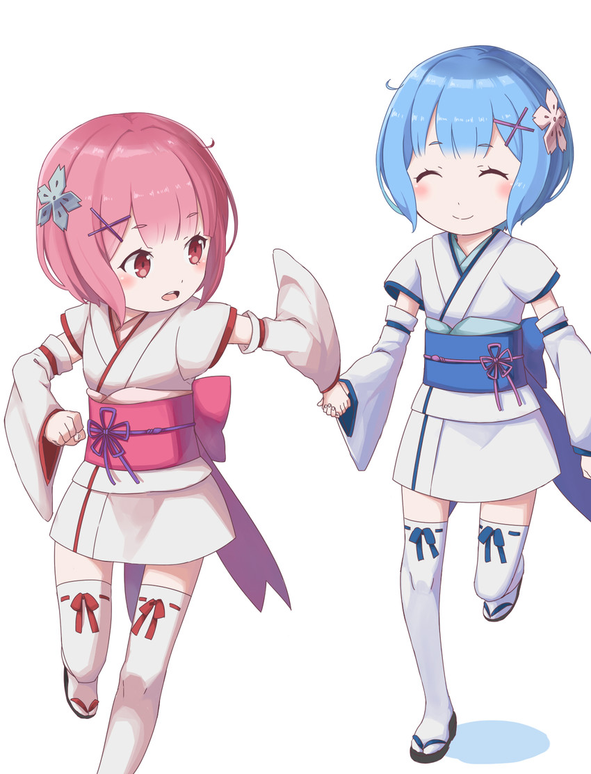rem and ram (re:zero kara hajimeru isekai seikatsu) drawn by needle_(needlebomb)