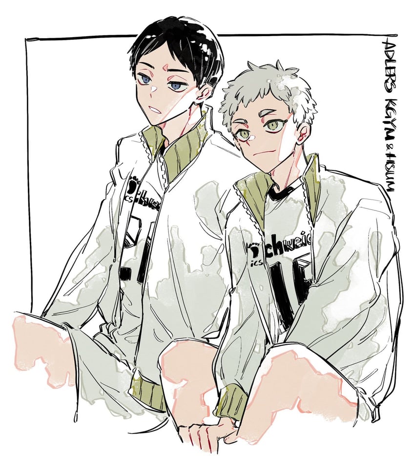 kageyama tobio and hoshiumi kourai (haikyuu!!) drawn by coco_(238243)