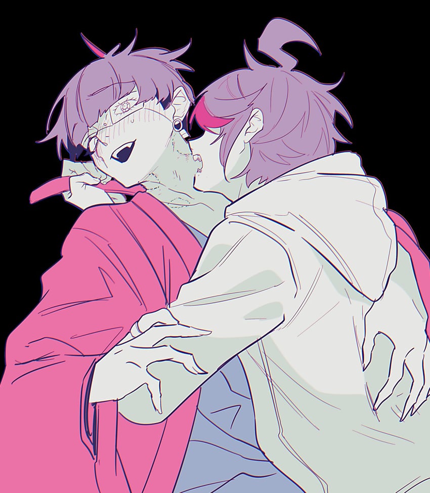 sumino takumi and omokage yugamu (the hundred line -last defense academy-) drawn by mito_(commando_seagal)