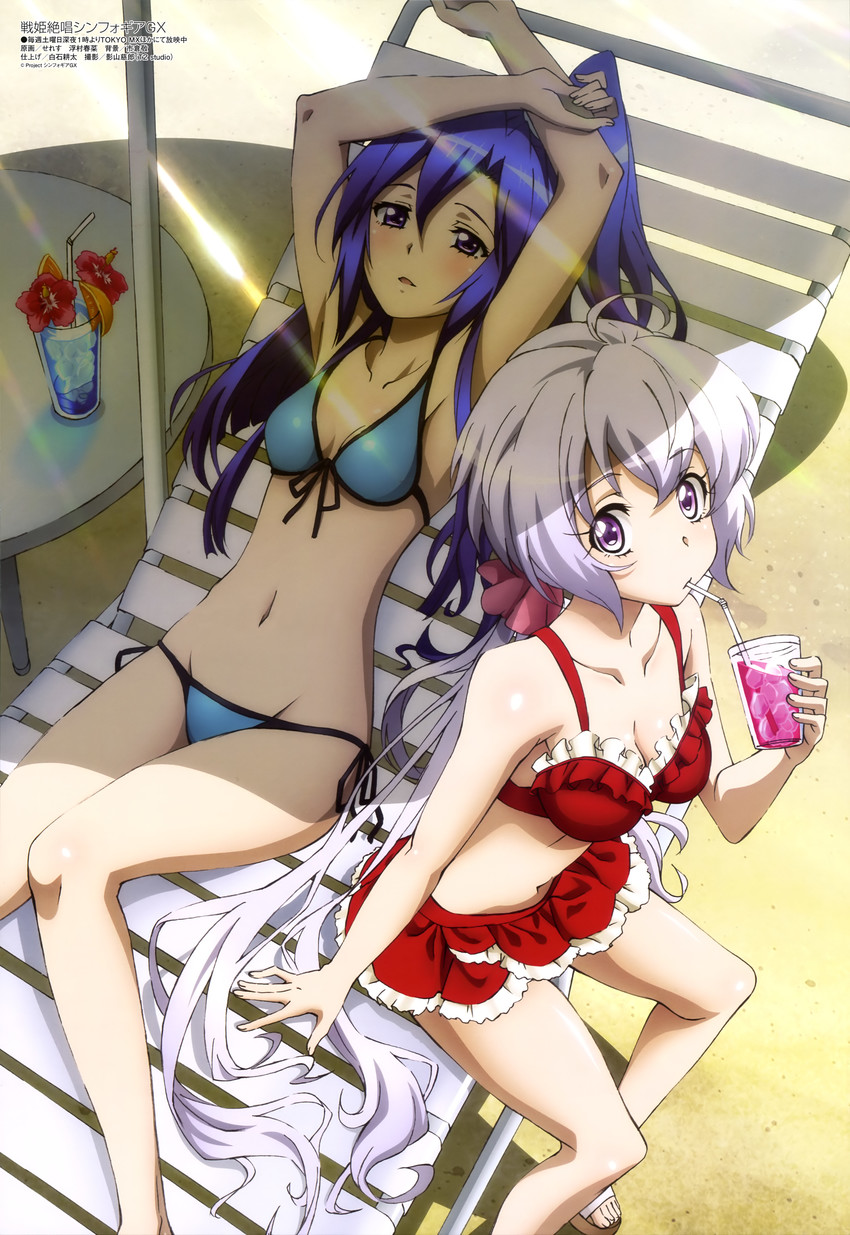 yukine chris and kazanari tsubasa (senki zesshou symphogear and 1 more) drawn by seresu