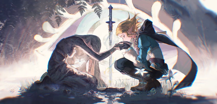 princess zelda and light dragon (the legend of zelda and 2 more) drawn by ji_yuyun
