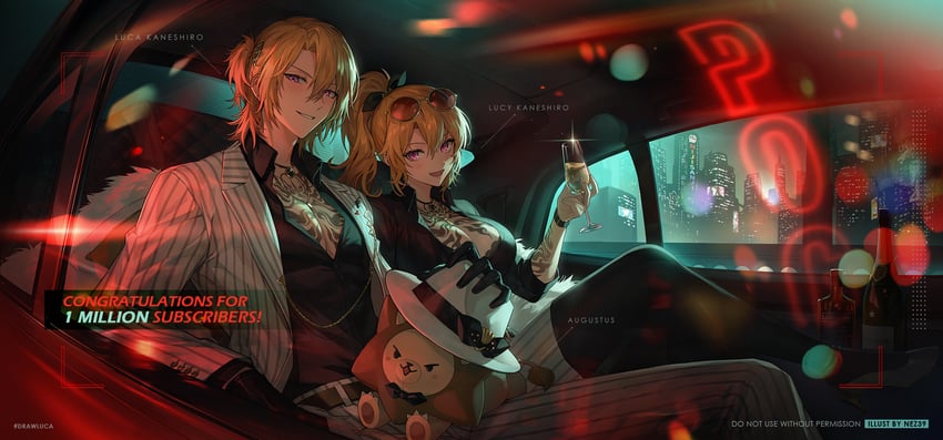 luca kaneshiro and augustus (nijisanji and 1 more) drawn by nez39