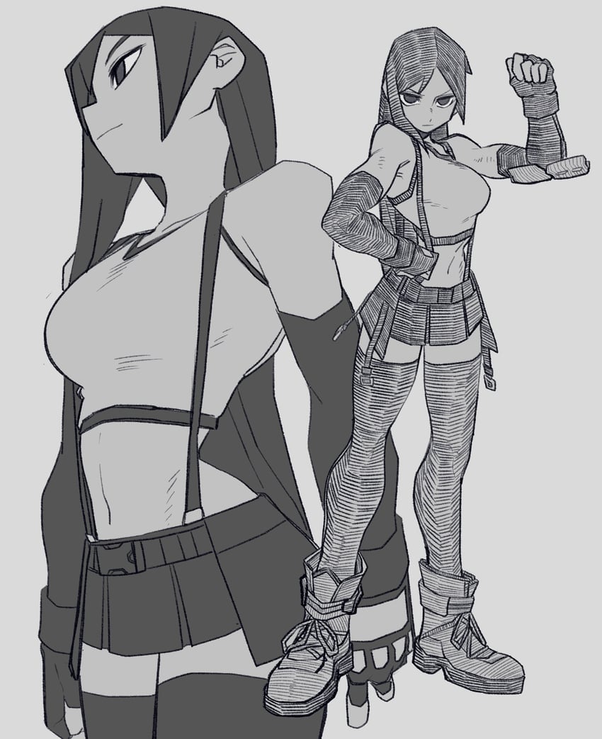 tifa lockhart (final fantasy and 2 more) drawn by bone_nigi