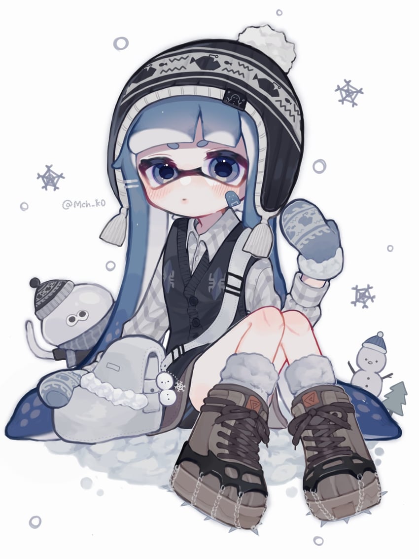 inkling player character, inkling girl, and jellyfish (splatoon and 1 more) drawn by mch_k0