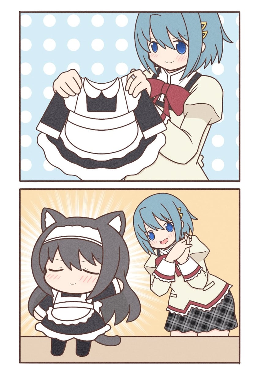 akemi homura and miki sayaka (mahou shoujo madoka magica) drawn by yuno385