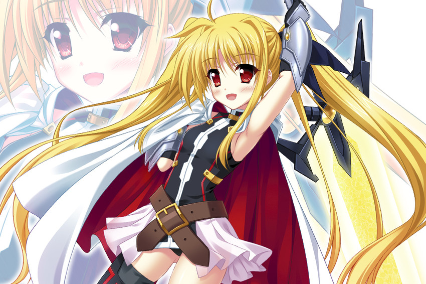 fate testarossa and bardiche (lyrical nanoha and 3 more) drawn by endori