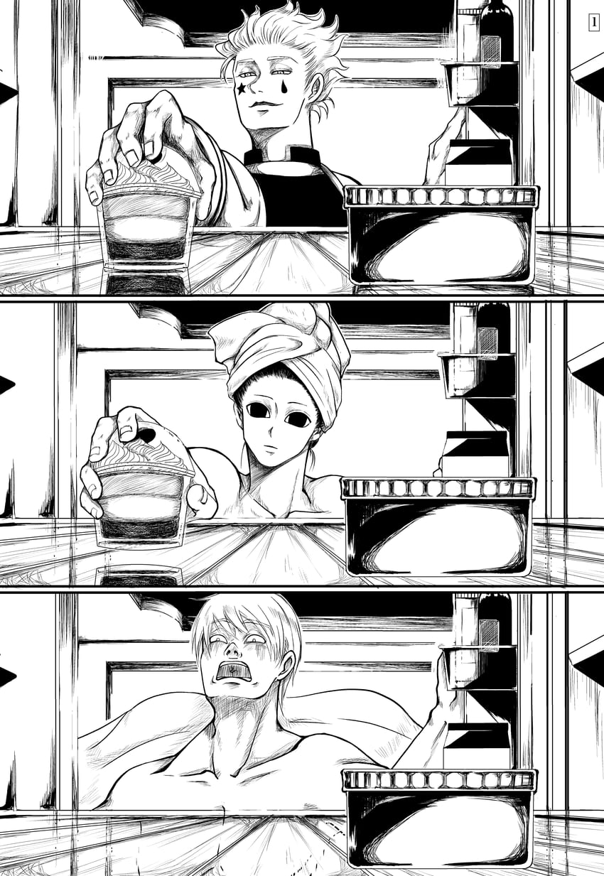 hisoka morow and illumi zoldyck (hunter x hunter) drawn by shirokuro_(ooame8typhoon)