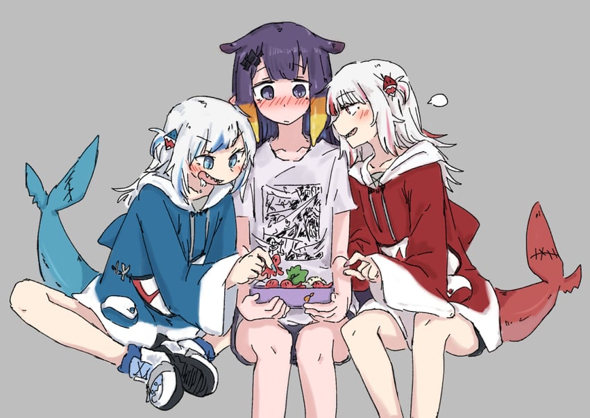 gawr gura and ninomae ina'nis (hololive and 2 more) drawn by aoi_(aoisaka)