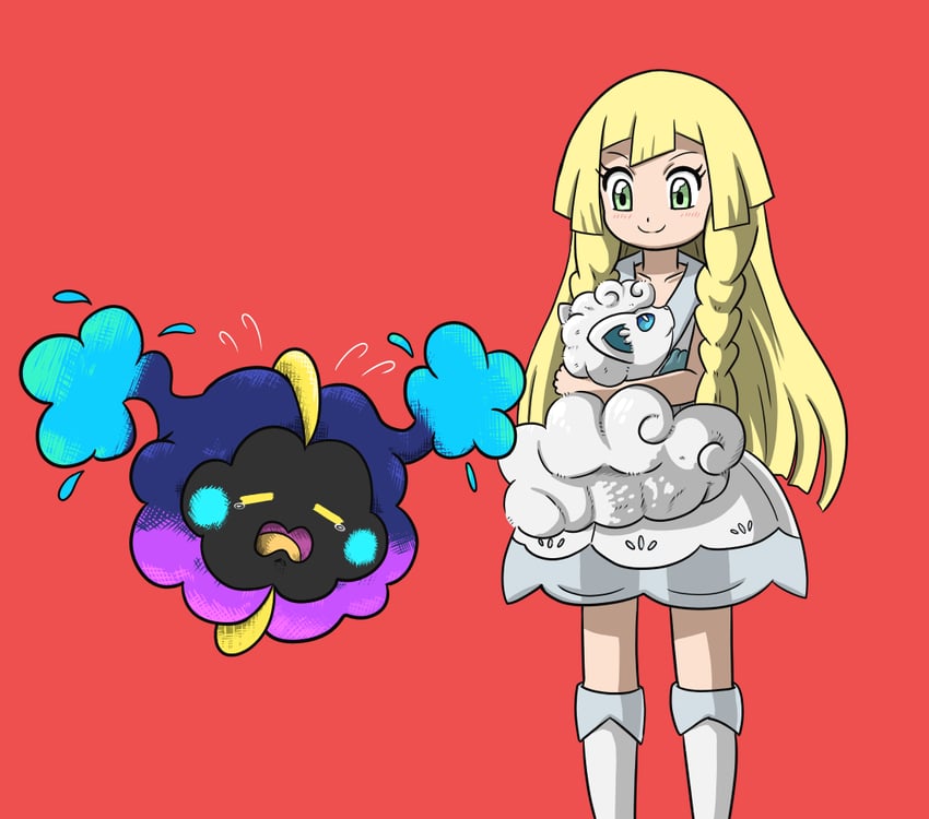 alolan vulpix and cosmog (pokemon and 1 more) drawn by takamame