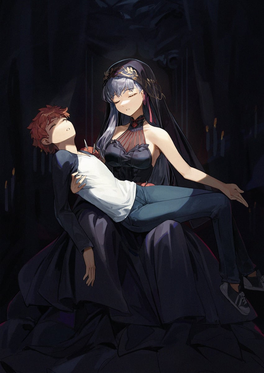 emiya shirou, matou sakura, and dark sakura (fate and 3 more) drawn by cotta_(heleif)