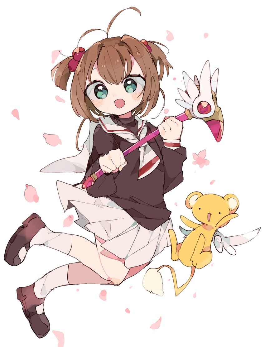 kinomoto sakura and kero (cardcaptor sakura) drawn by byako_(srktn)