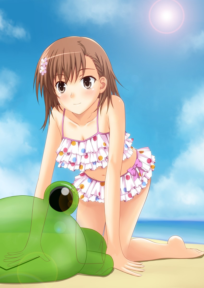 misaka mikoto and gekota (toaru majutsu no index) drawn by kamiko_to_seiryoku