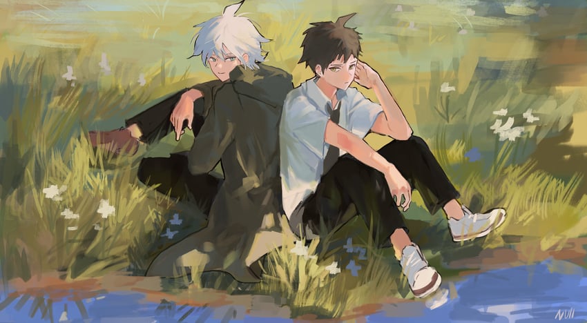 komaeda nagito and hinata hajime (danganronpa and 1 more) drawn by null_(skev7724)