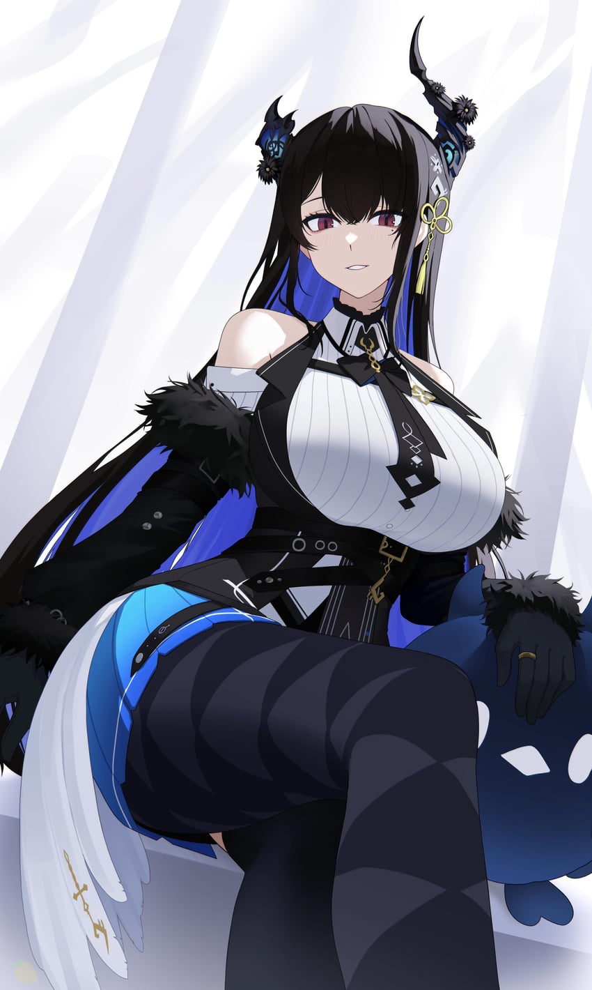 nerissa ravencroft and shadow (hololive and 1 more) drawn by giyeodeo