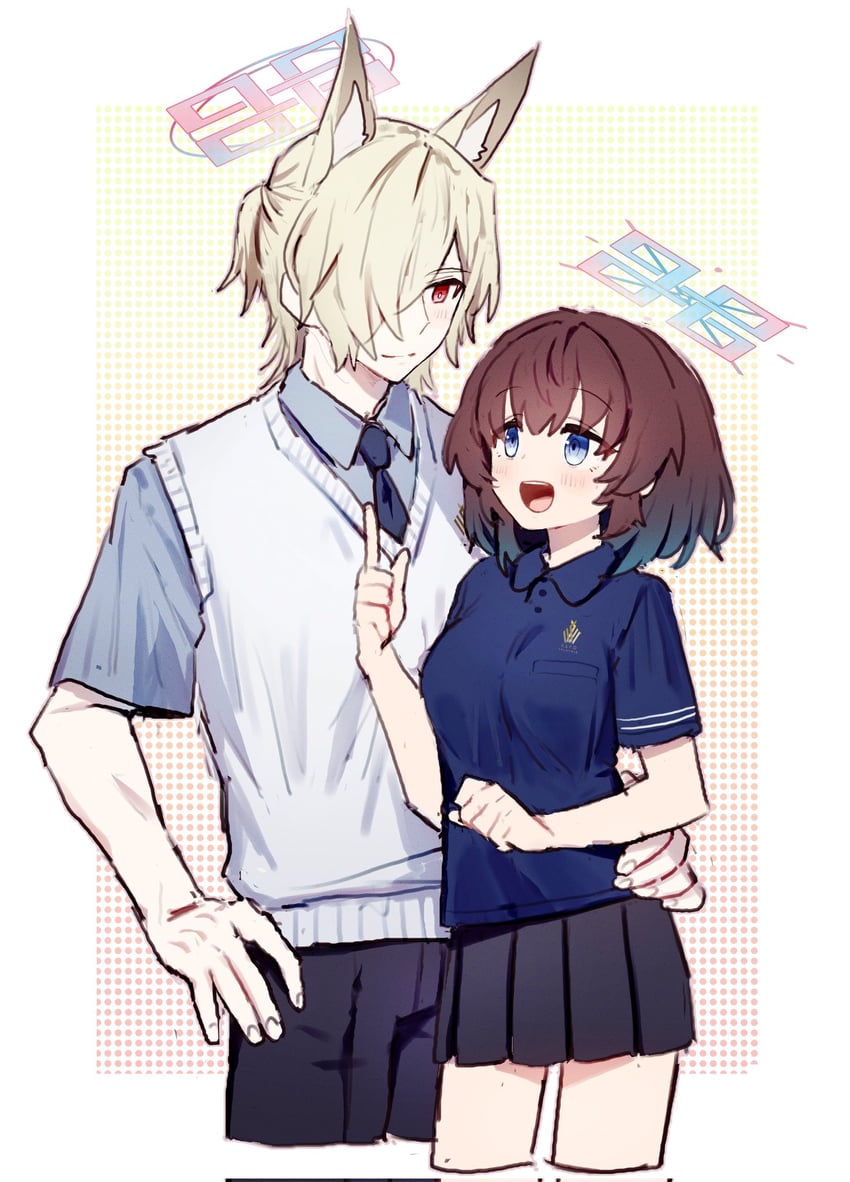 sensei, kanna, and female sensei (blue archive) drawn by senta_(ysk_0218)