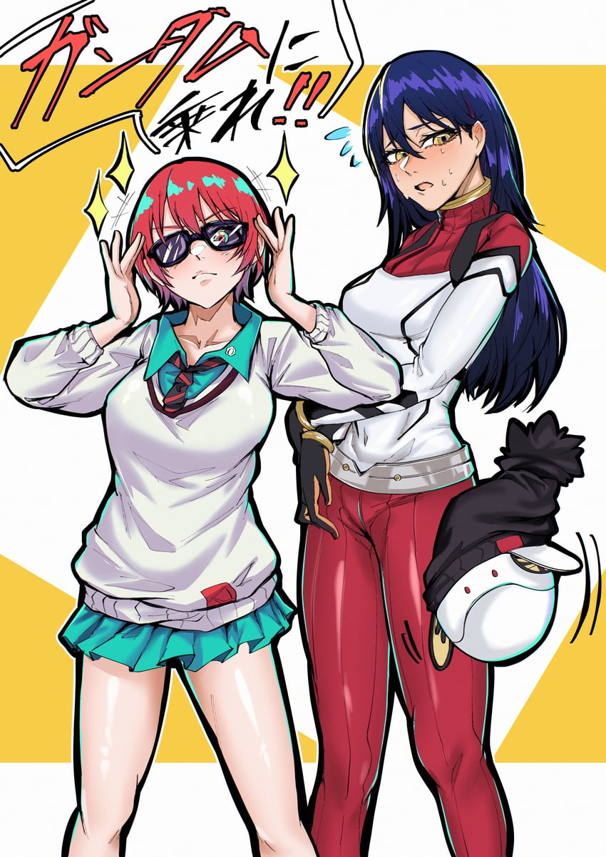 amate yuzuriha, haro, and nyaan (gundam and 1 more) drawn by indoor_gorilla