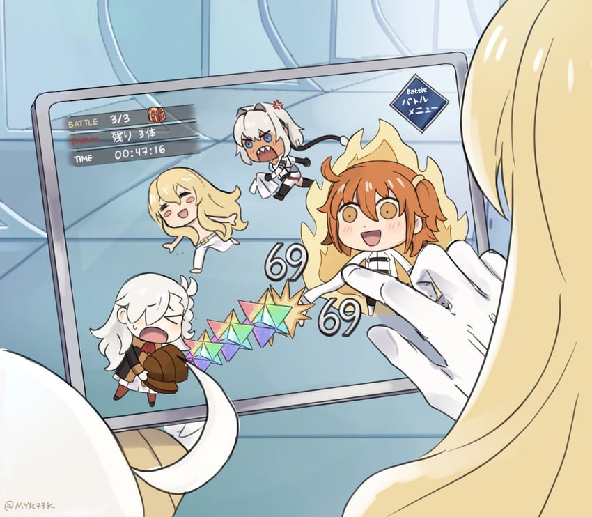 fujimaru ritsuka, caenis, olga marie animusphere, and kirschtaria wodime (fate and 1 more) drawn by myr73k