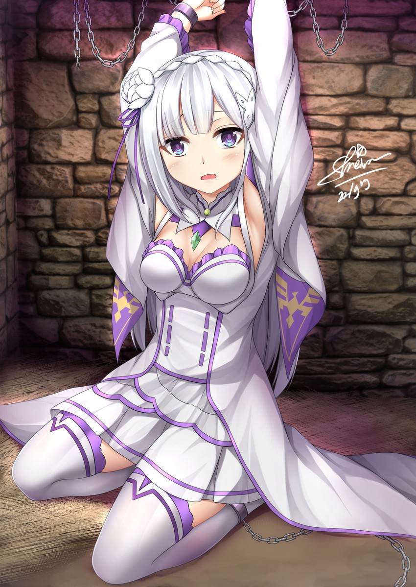 emilia (re:zero kara hajimeru isekai seikatsu) drawn by sheita