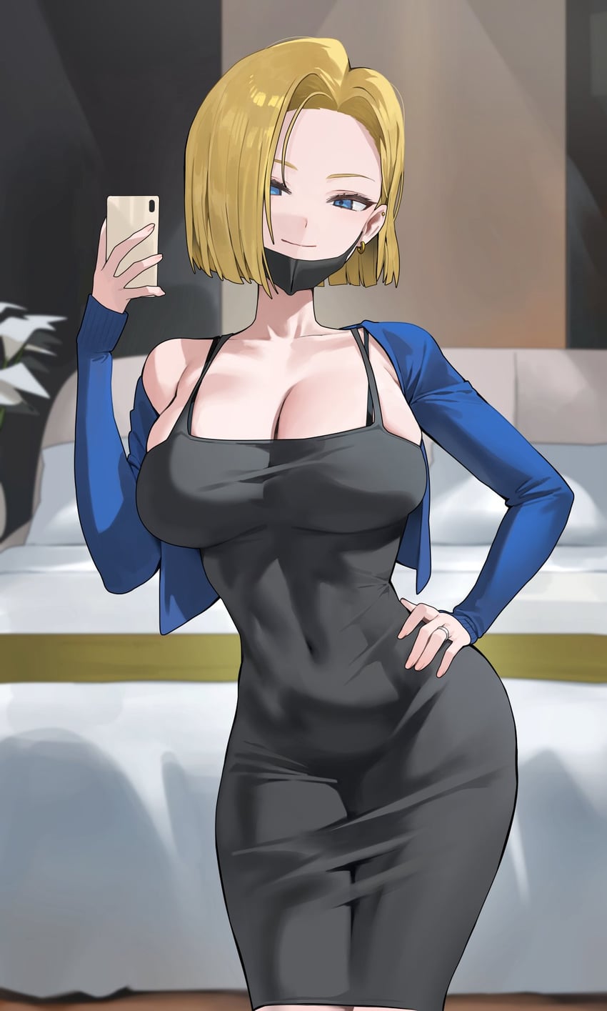 android 18 (dragon ball and 1 more) drawn by hood_(james_x)