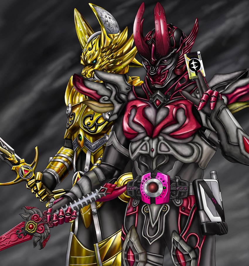 kamen rider decade, garo, jinga, roze the shining shadow knight, and jinga mikage (kamen rider and 4 more) drawn by orihu278
