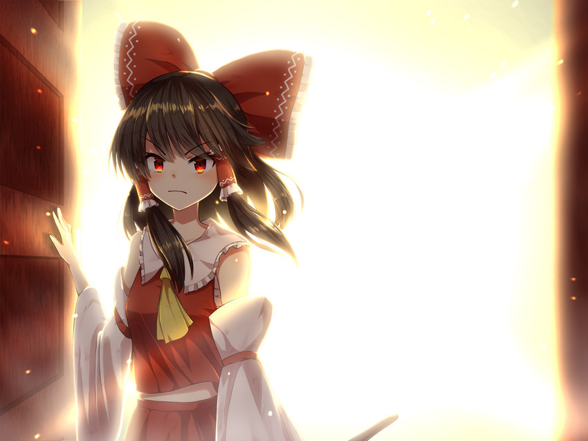 hakurei reimu (touhou) drawn by yosshy
