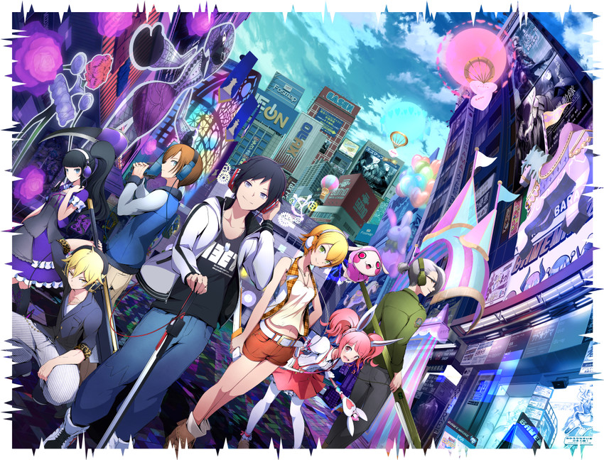 sanada kotomi, hoshino saki, momose riyu, tachibana asahi, shinomiya reiji, and 3 more (akiba's beat) drawn by ucmm