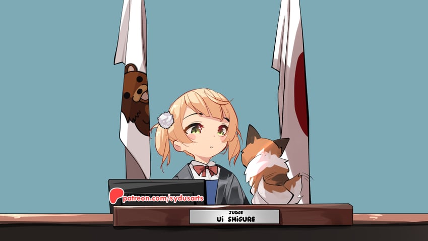 shigure ui and pedobear (indie virtual youtuber) drawn by sydus