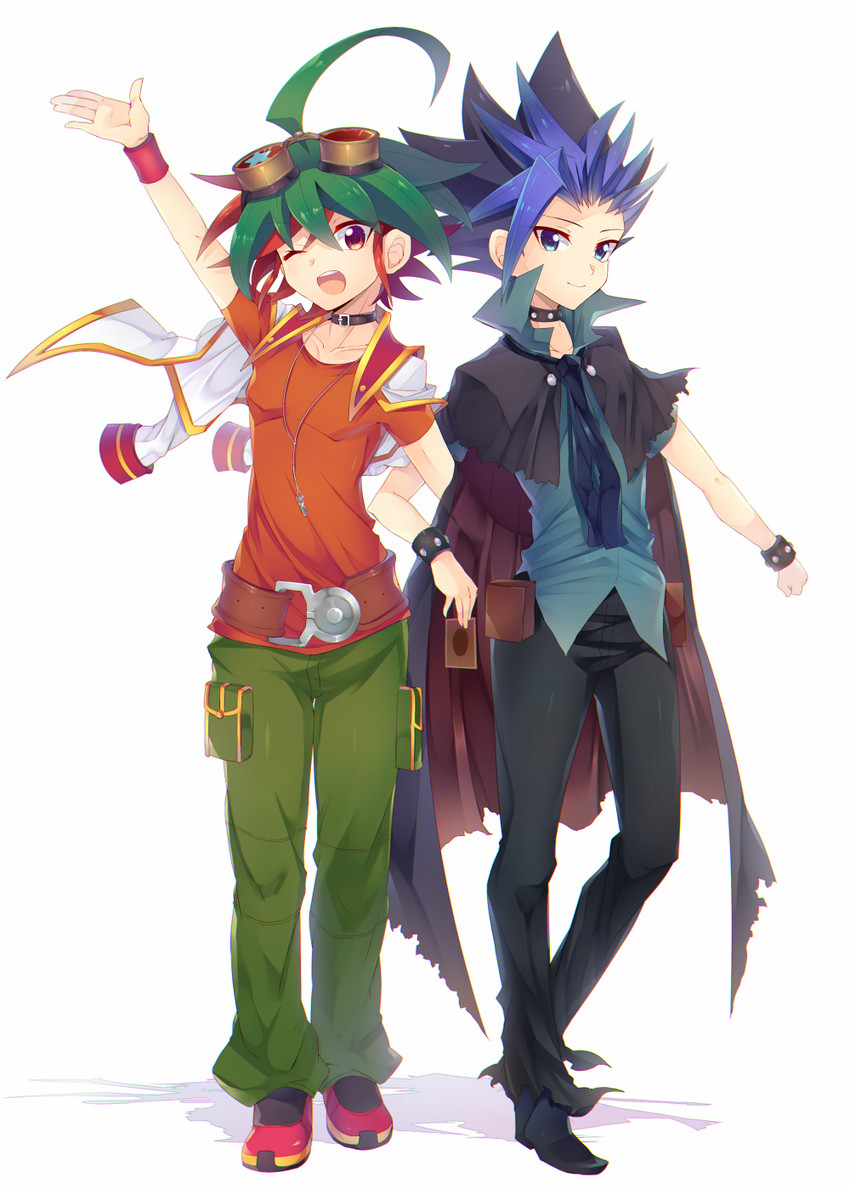 sakaki yuya and ute (yu-gi-oh! and 1 more) drawn by rento_(rukeai)
