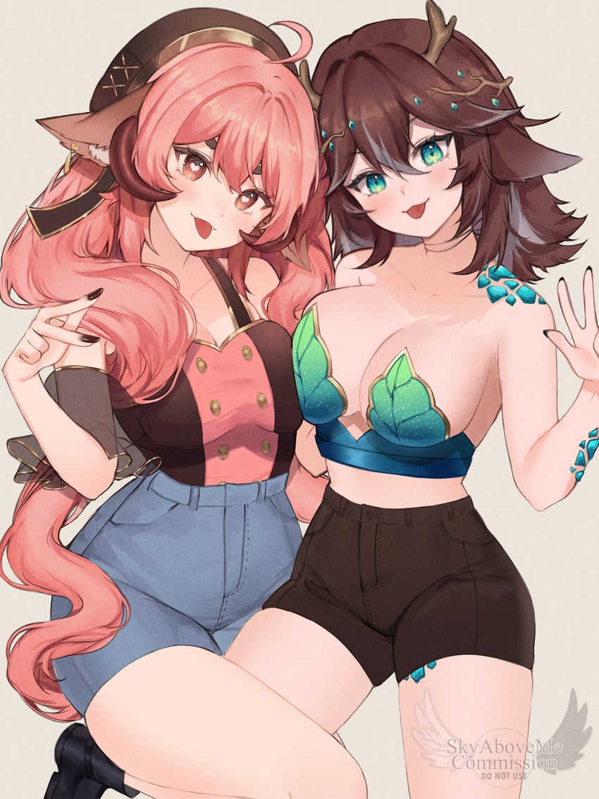 sugi aoki and sugoinat (indie virtual youtuber) drawn by sky_above_me