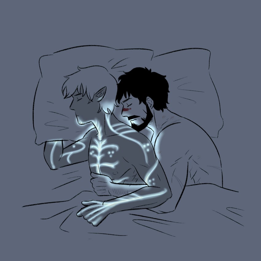 garrett hawke and fenris (dragon age and 1 more) drawn by pickleforstony