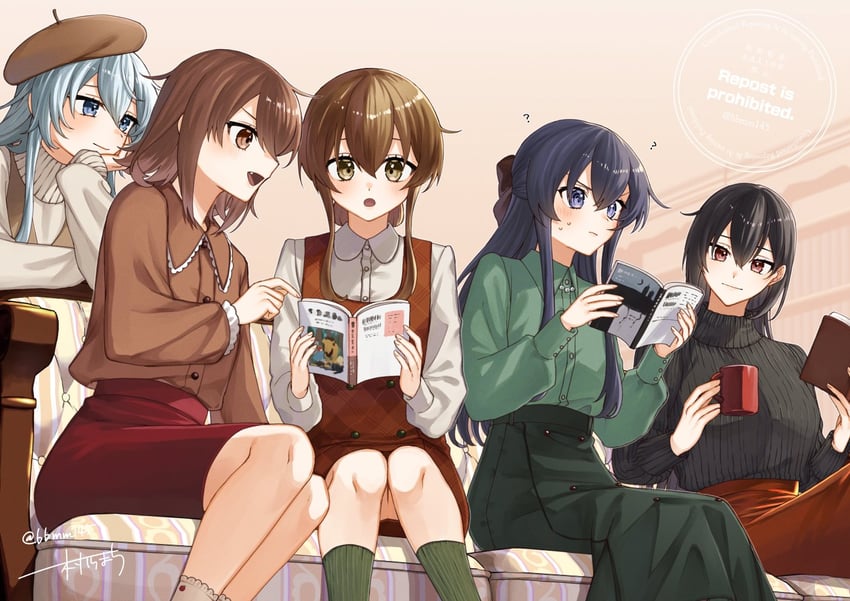 hibiki, inazuma, ikazuchi, akatsuki, and nagato (kantai collection) drawn by machi_(ritovoyage)