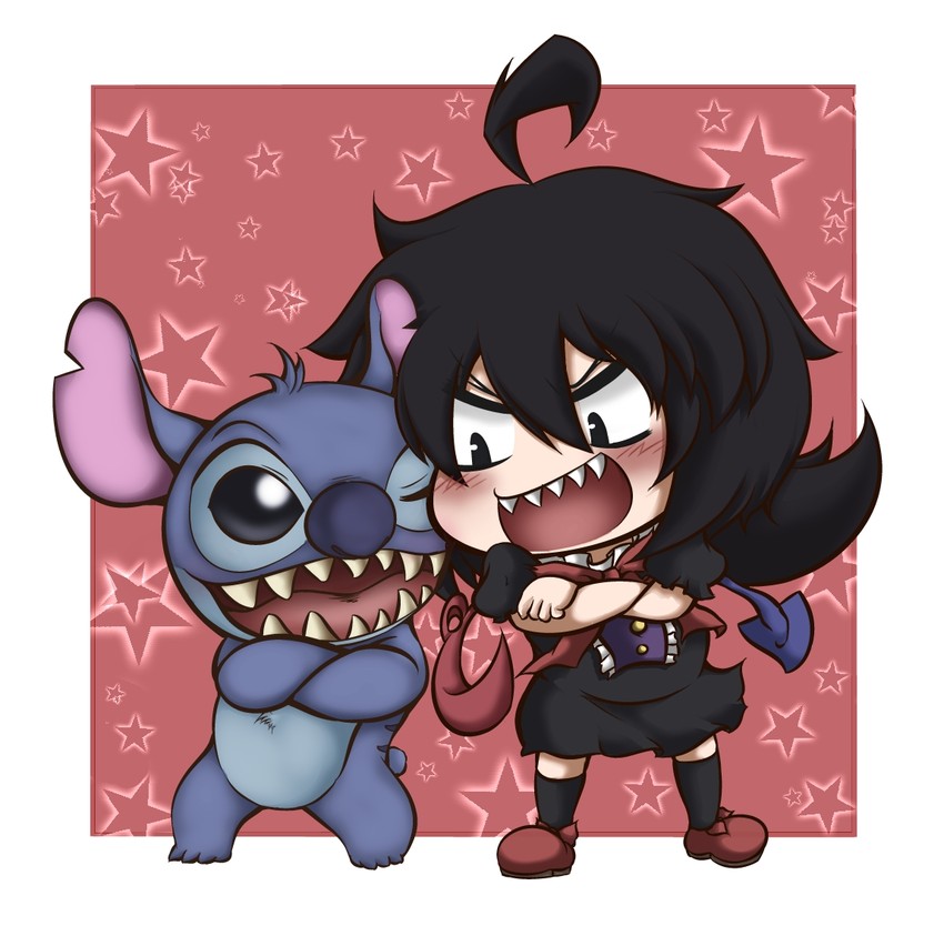 houjuu nue and stitch (touhou and 1 more) drawn by ziogon