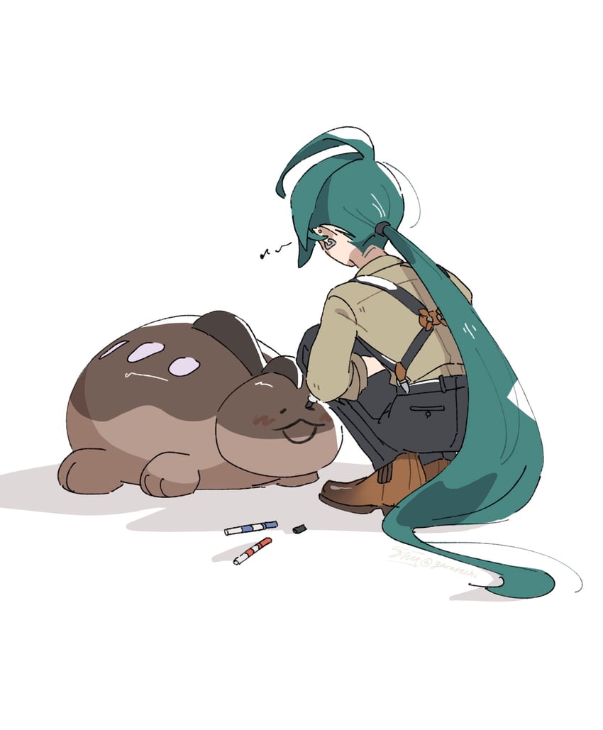 rika and clodsire (pokemon and 1 more) drawn by garatechi